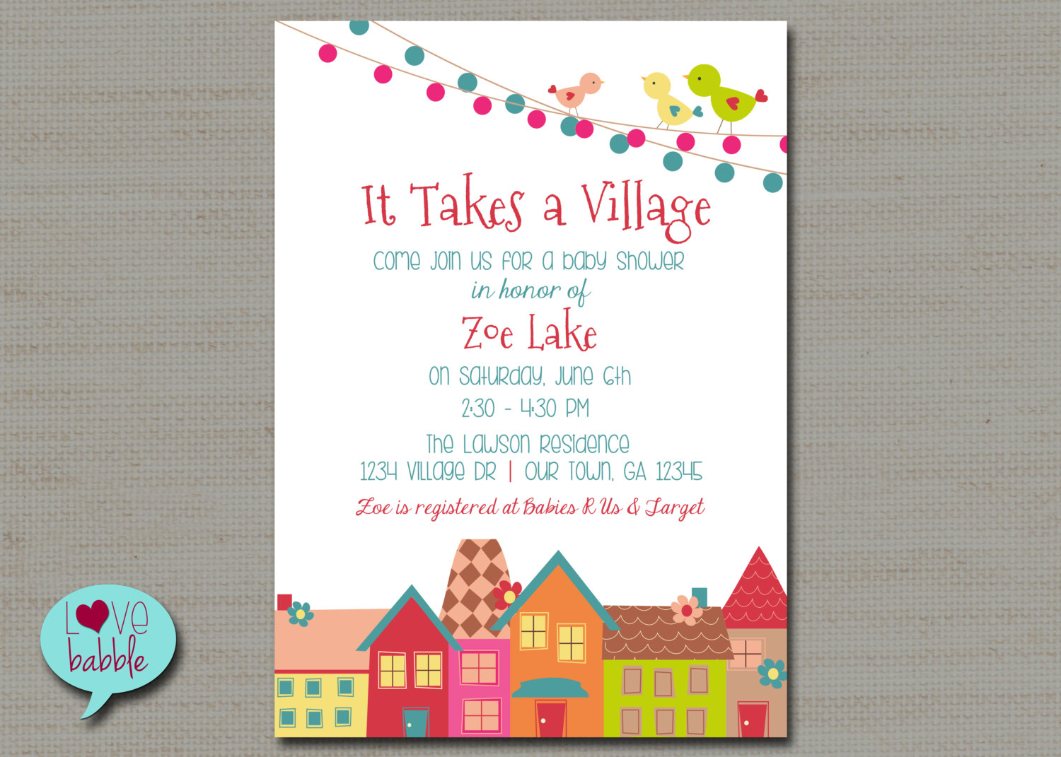 Baby Shower Invitation, Adoption Shower, Neutral, Unisex, Boy