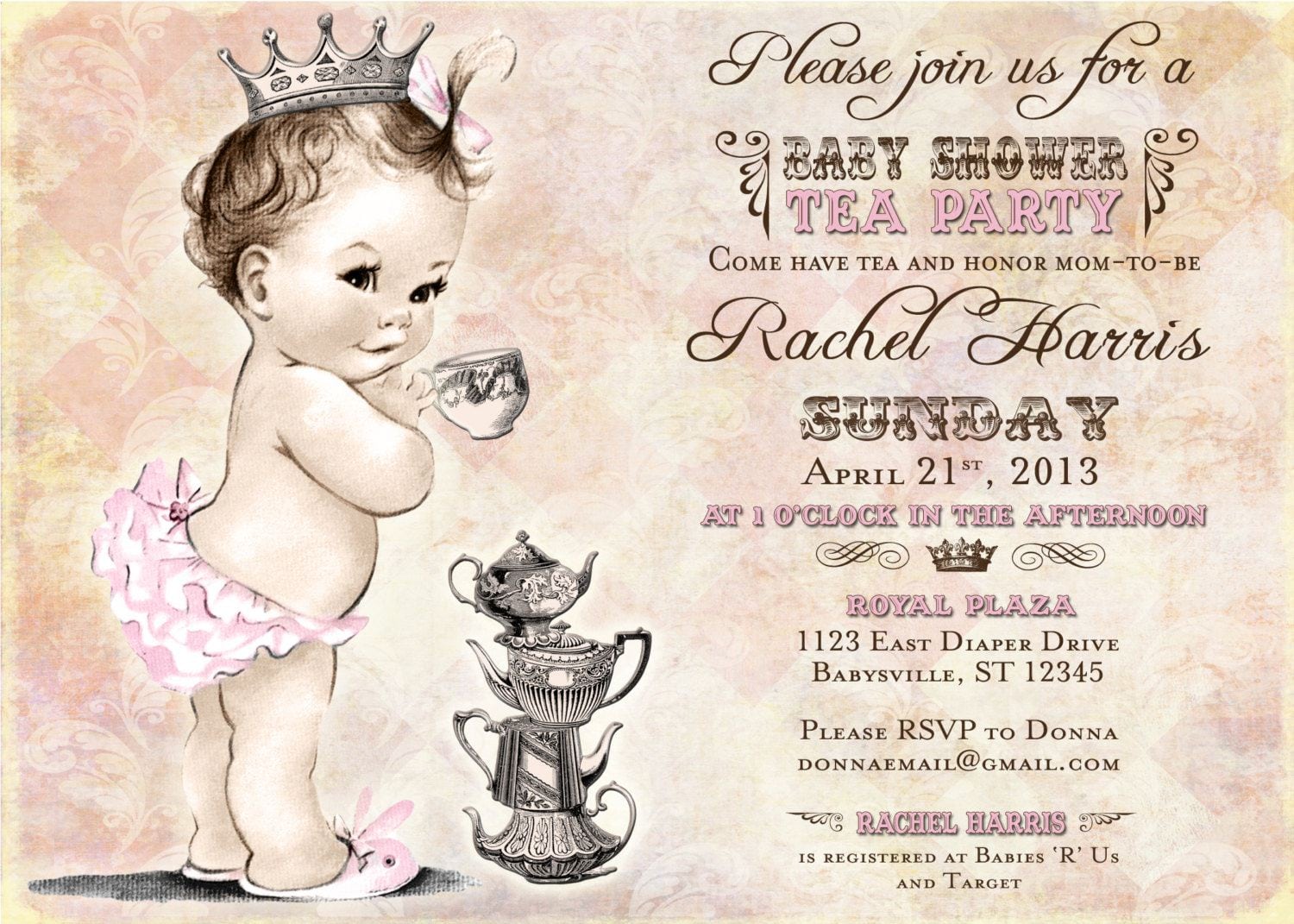 Baby Shower Tea Party Invitation