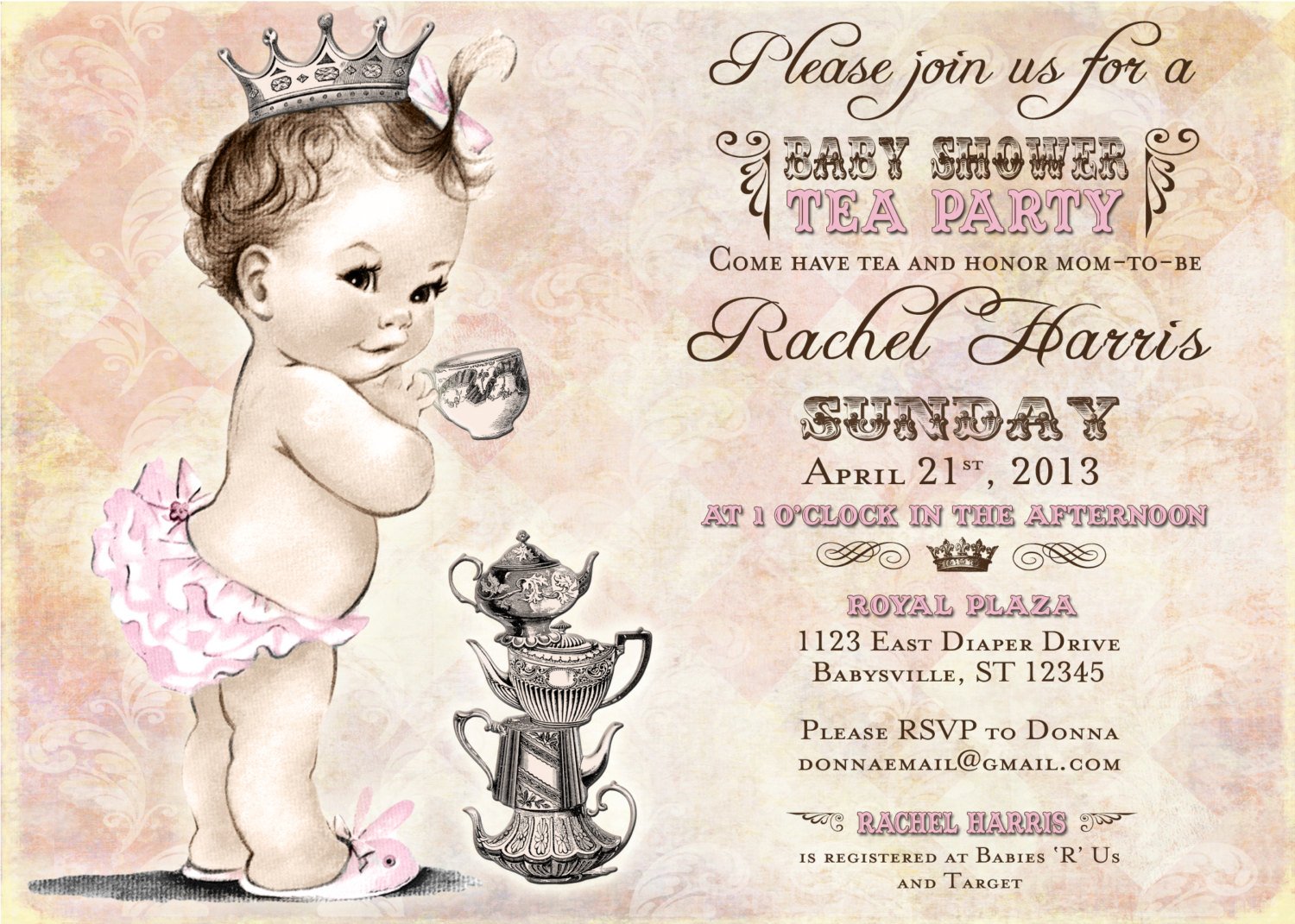 Baby Shower Tea Party Invitations