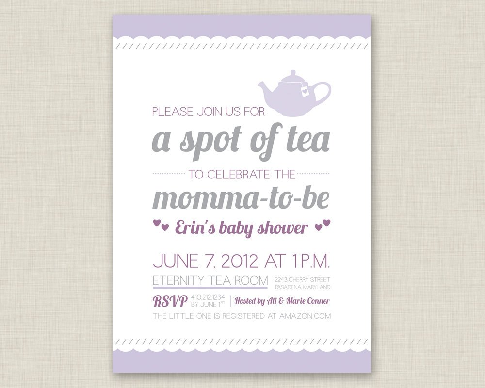 Baby Shower Tea Party Invitations