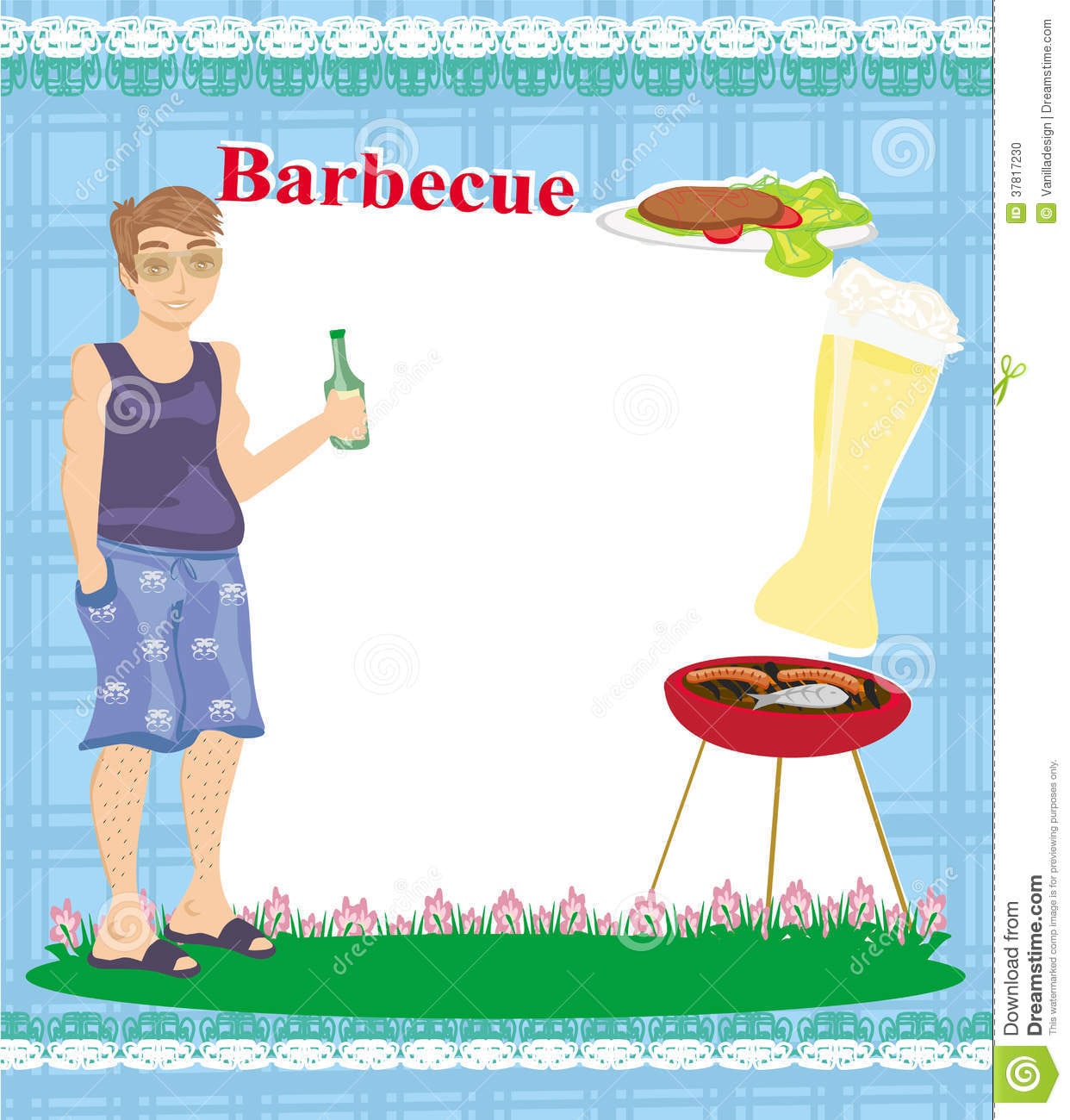 Barbecue Party Invitation With Place For Your Text Stock Photo