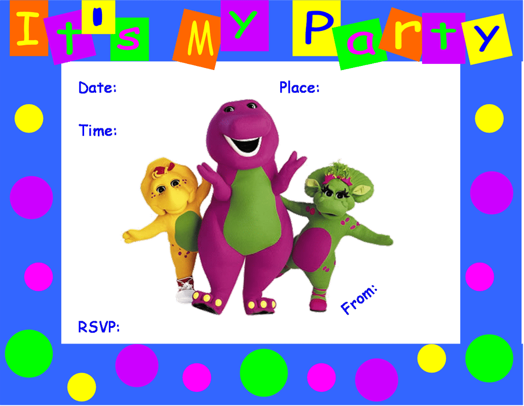 Barney Birthday Invitations