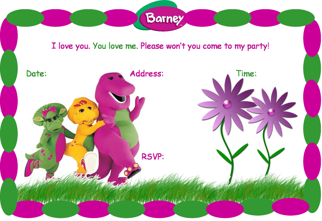 Barney Birthday Invitations