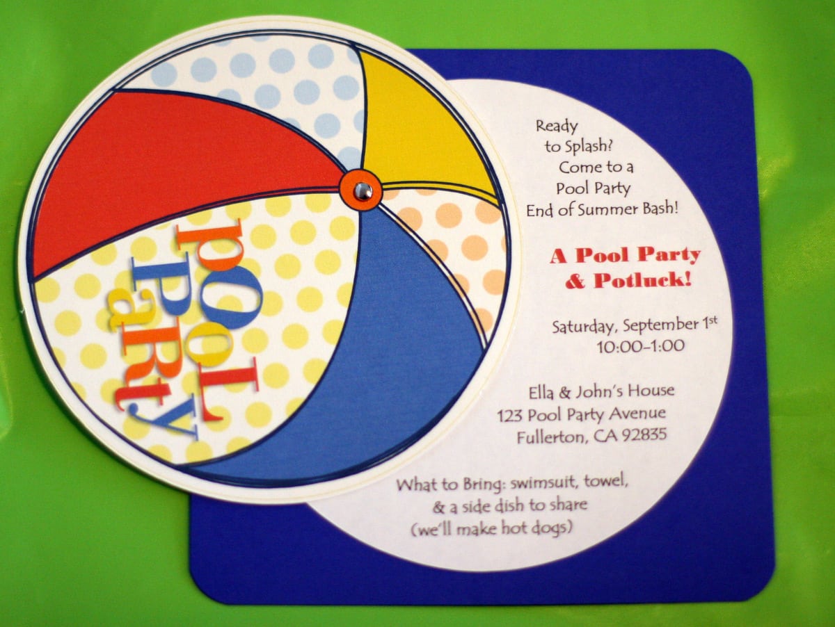 Beach Ball Party Invitations