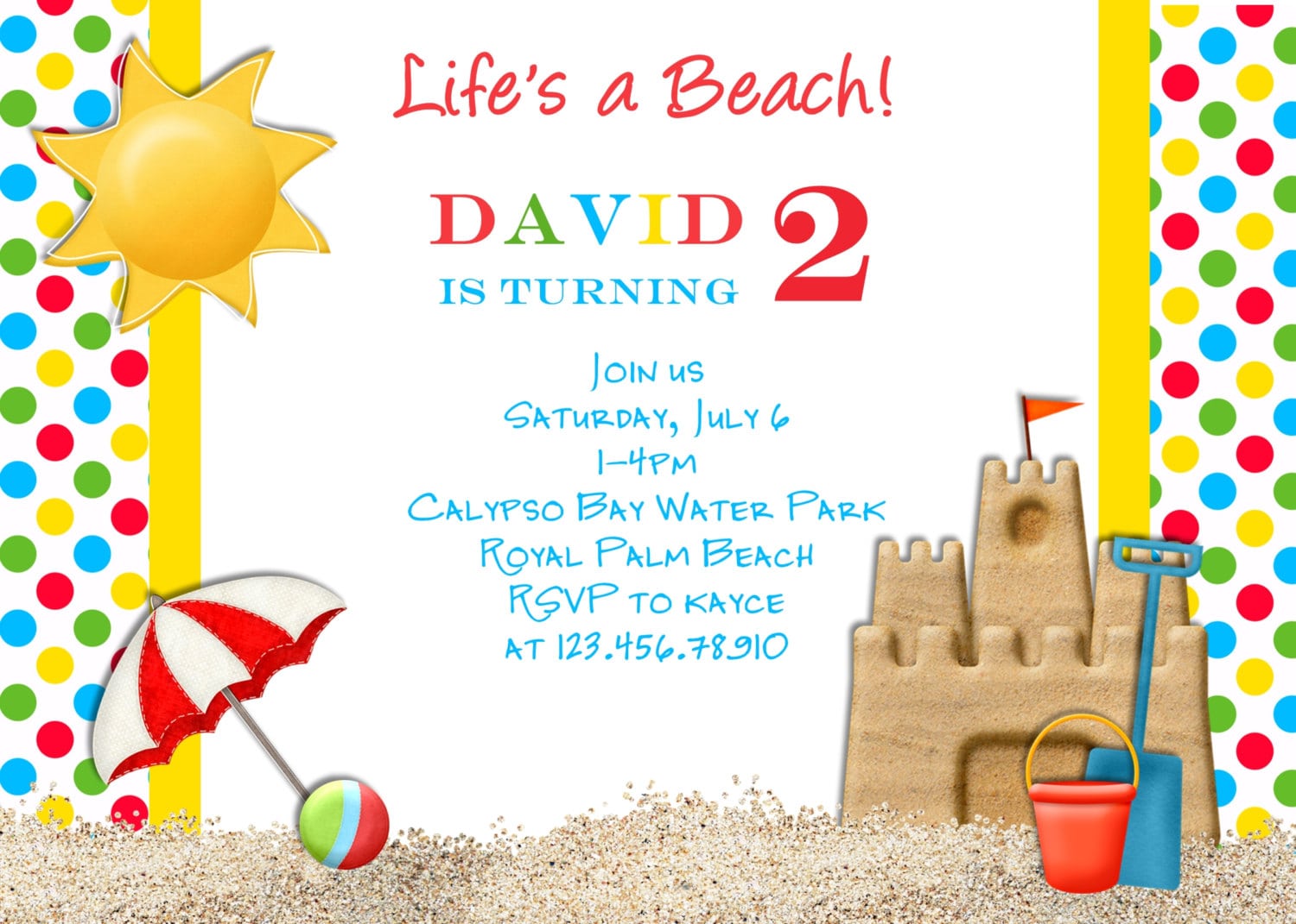 Beach Birthday Party Invitations