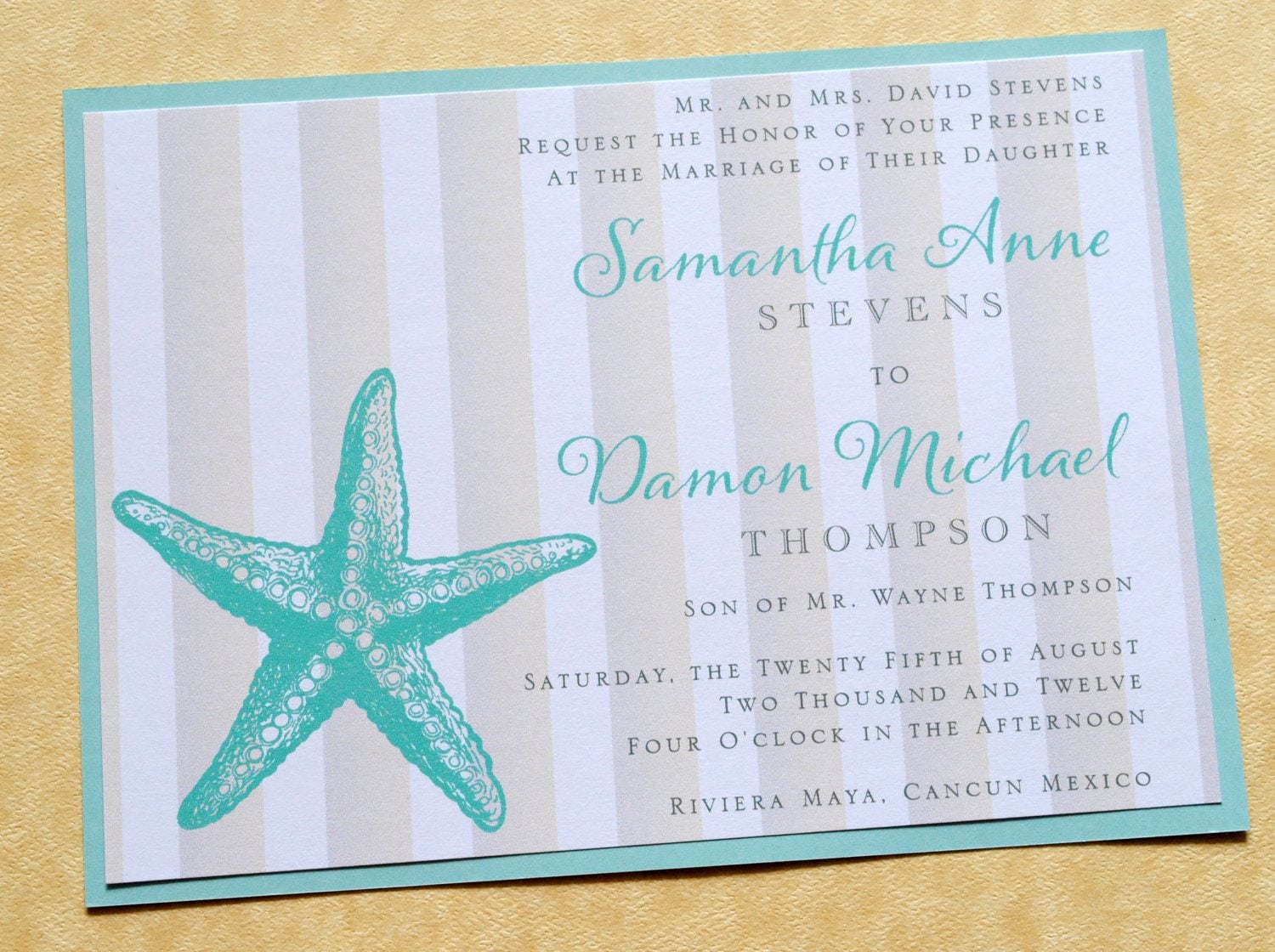 Beach Wedding Invitations Wording   Beach Wedding Invitation