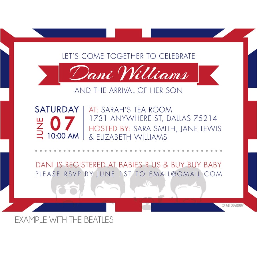 Beatles Birthday Invitations