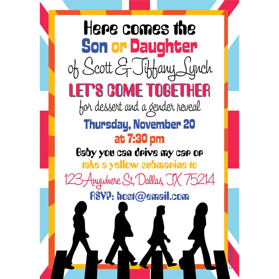 Beatles Birthday Invitations