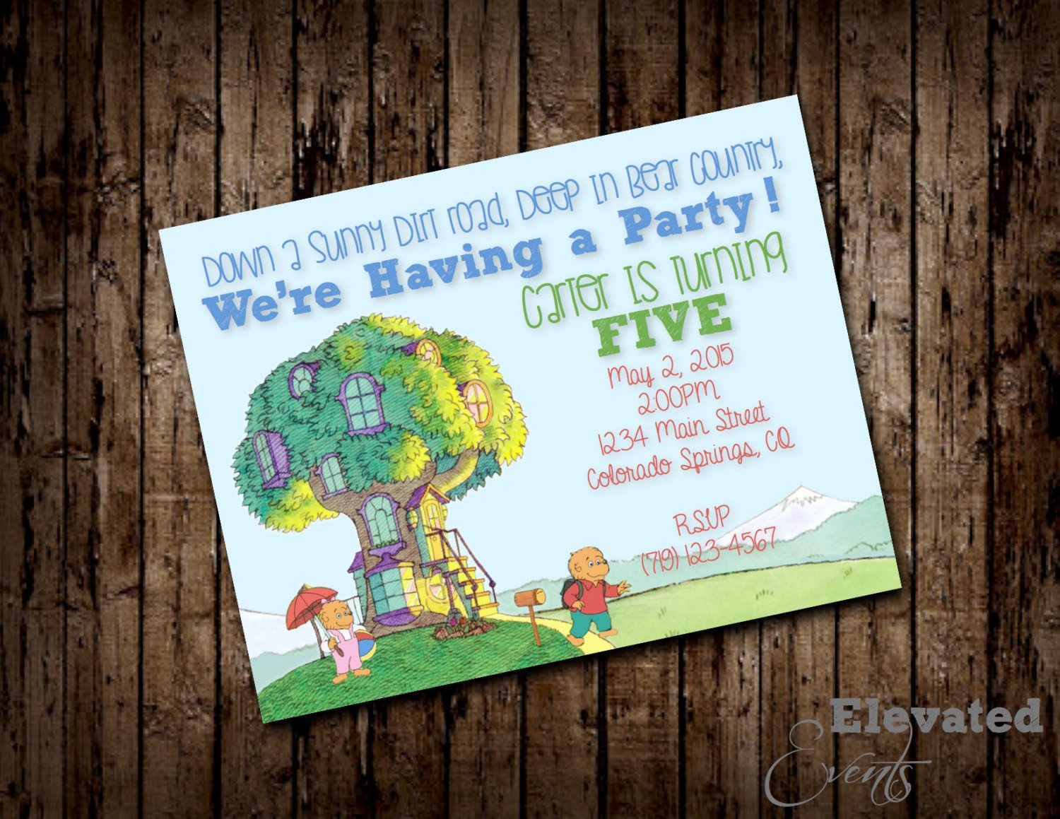 Berenstain Bear Party Invitation By Elevatedevents On Etsy