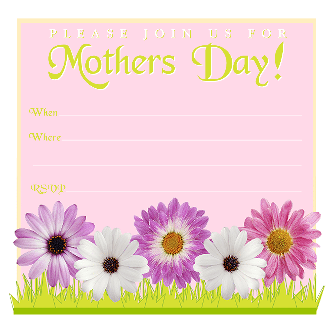 Best Free Party Or Luncheon Brunch Invitation Card For Mother's