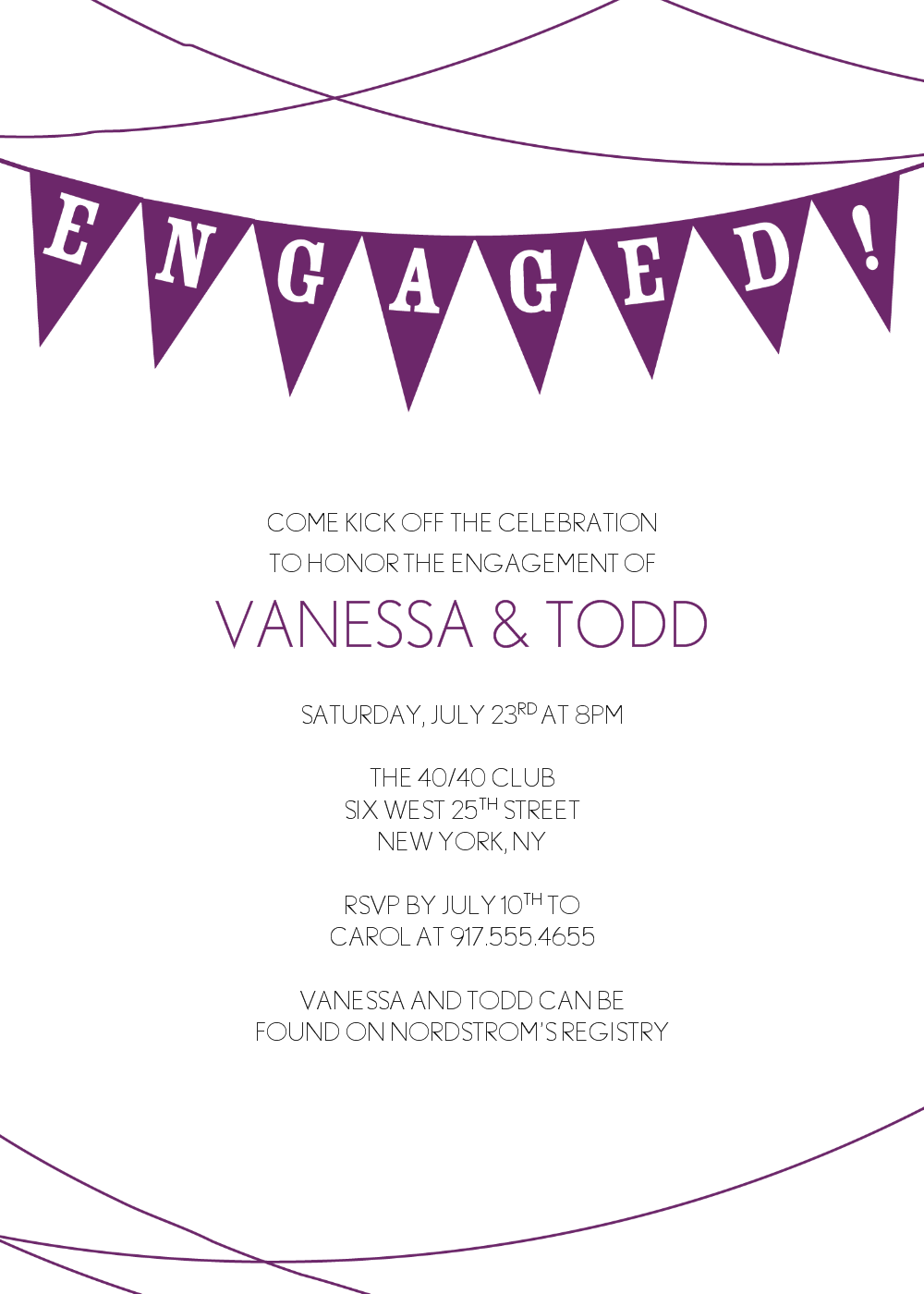 Best Simple Cheap Engagement Party Invitation Card Template Plus