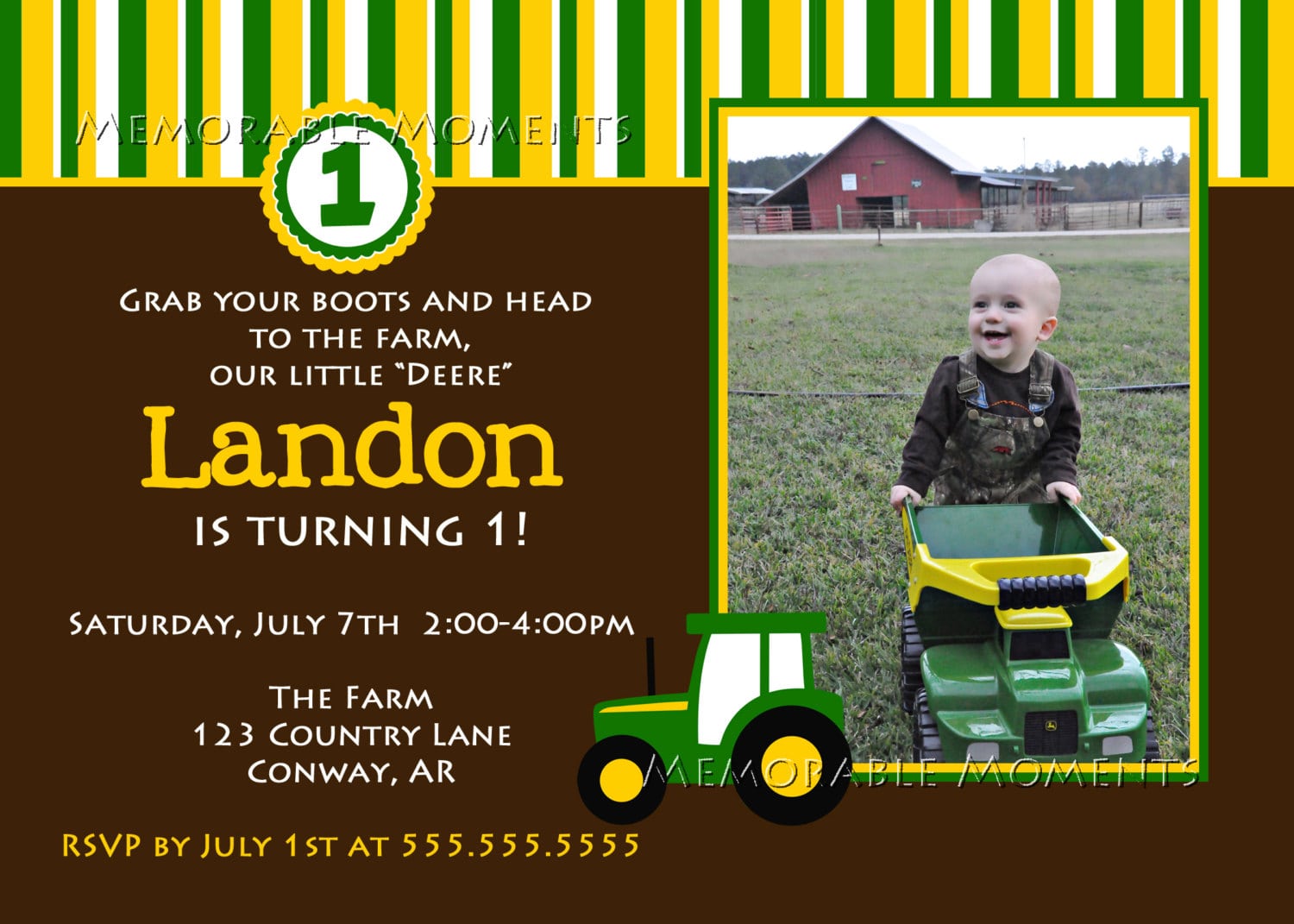 Birthday Invitations   John Deere Farm Birthday Invitations