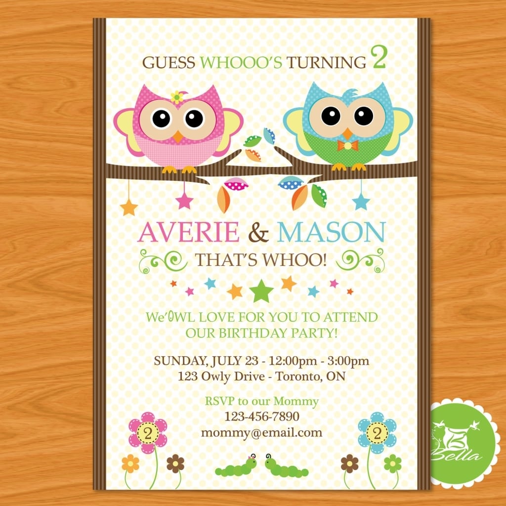 Birthday Invitations For Twins Twin Party Invitations Twin