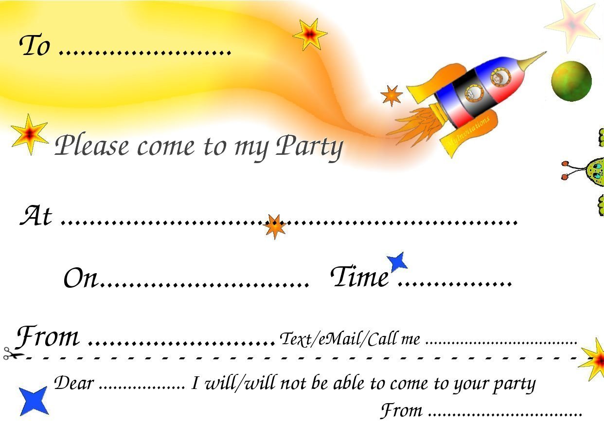 Birthday Party Invitation Cards Free Printable