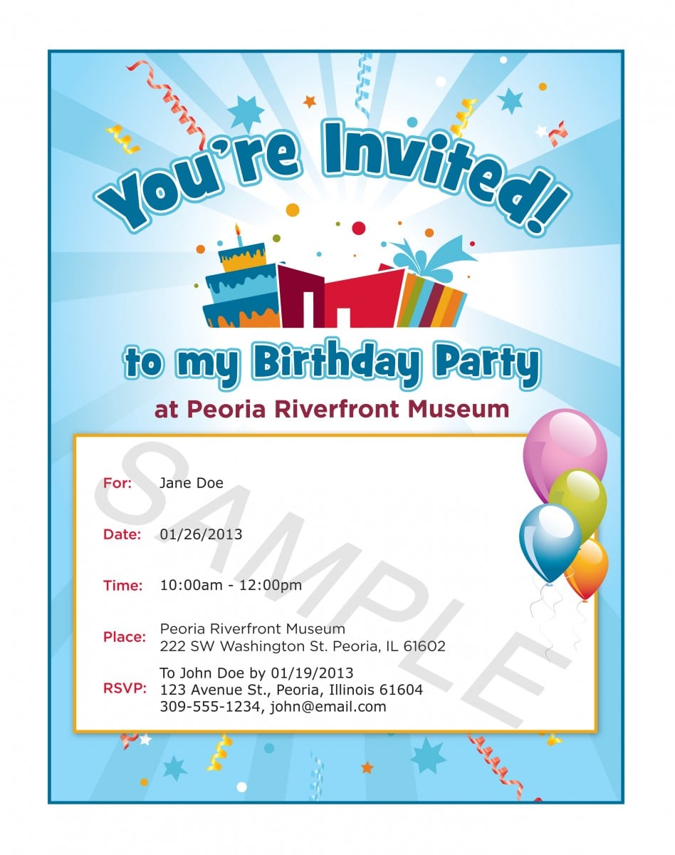 Birthday Party Invitations Message