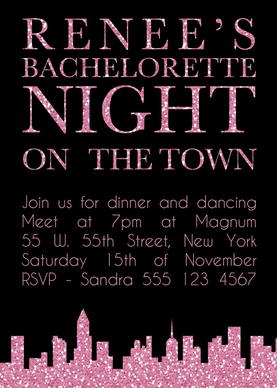 Black And White Bachelorette Party Invitation Wording