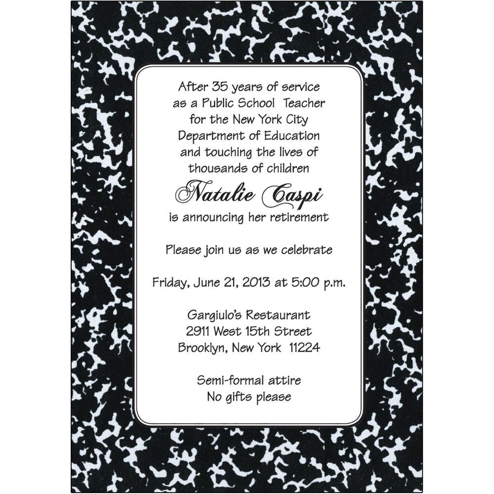 Black And White Party Invitation Wording