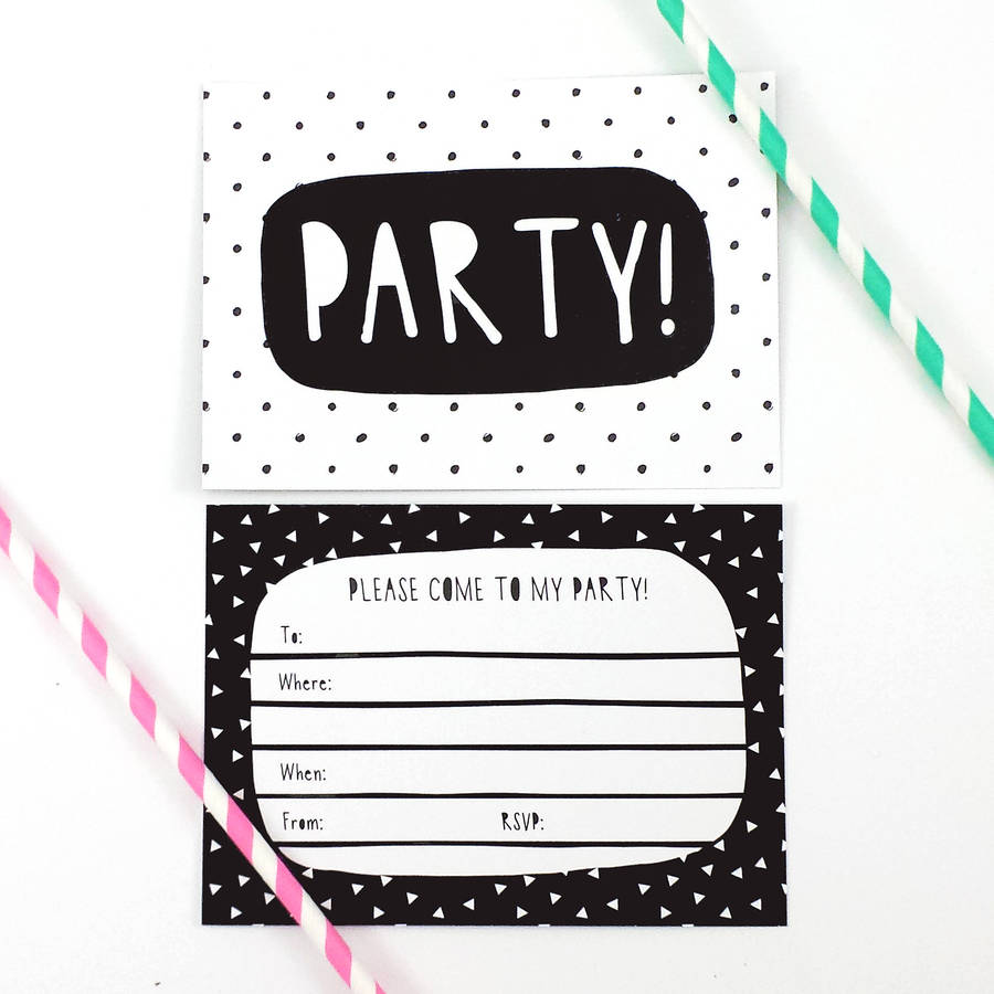 Black And White Party Invitations
