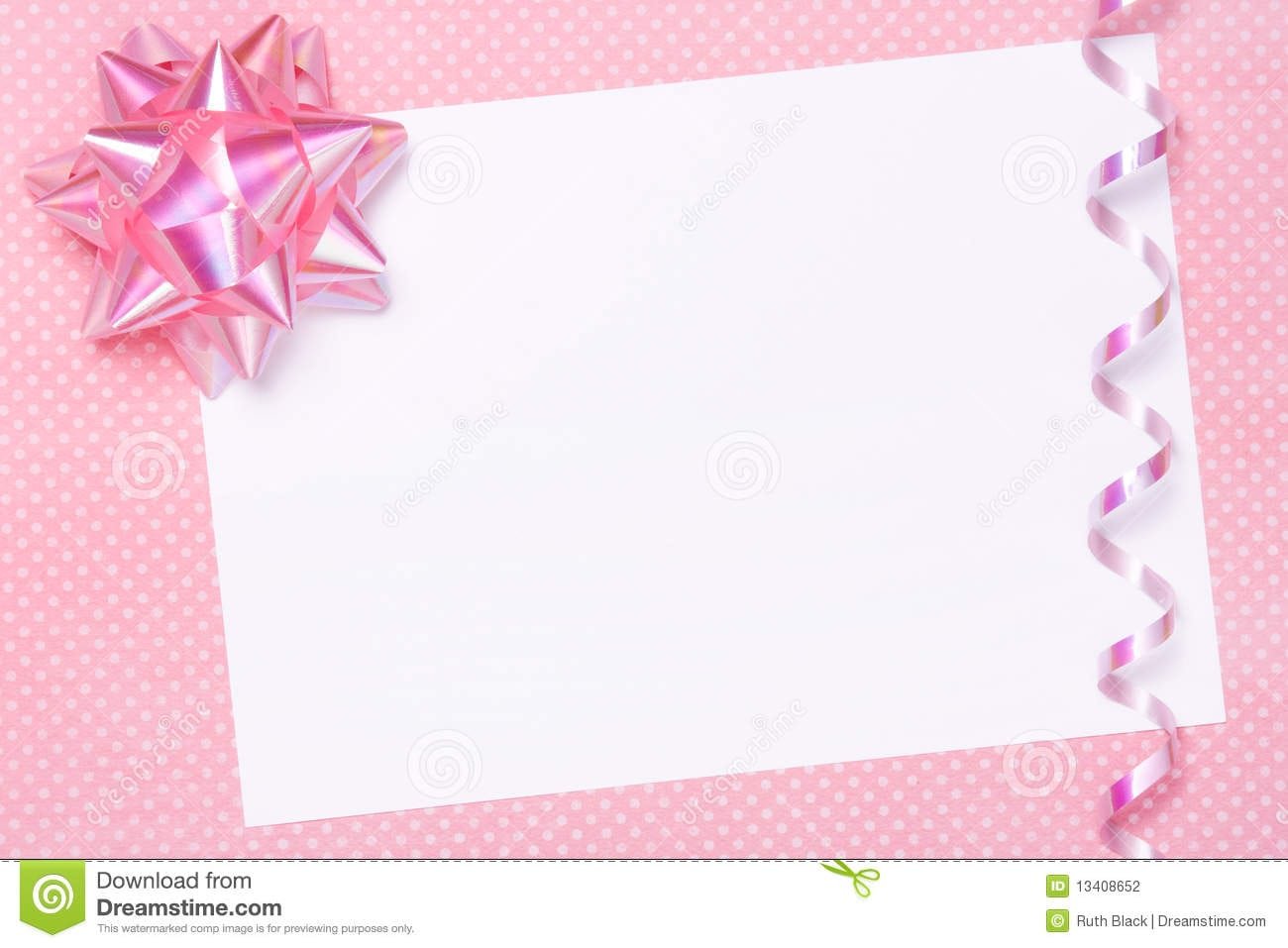 Blank Party Invite Or Gift Tag Stock Photography