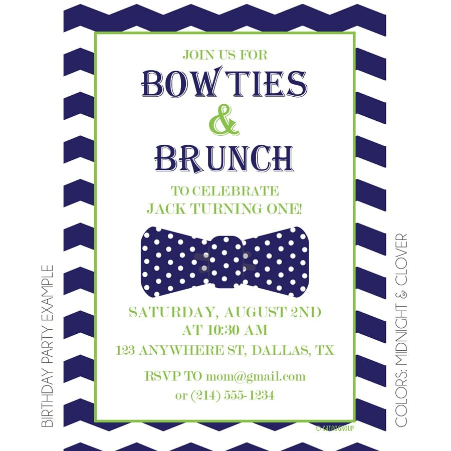 Bowties And Brunch Invitation