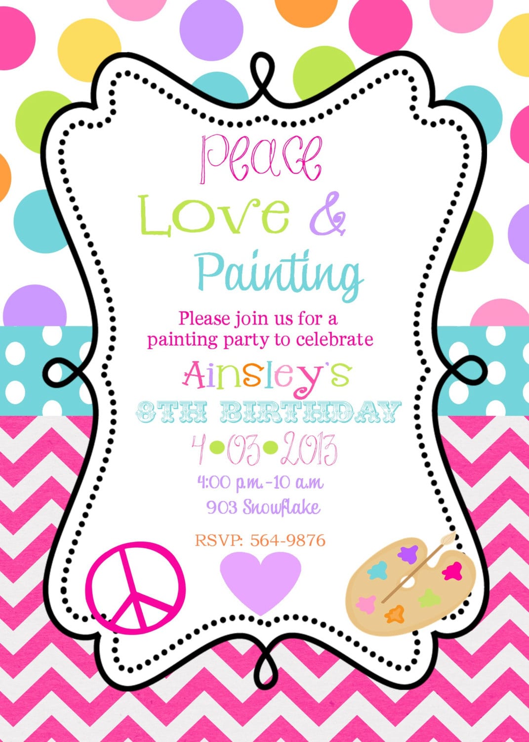 Breathtaking Painting Birthday Party Invitations
