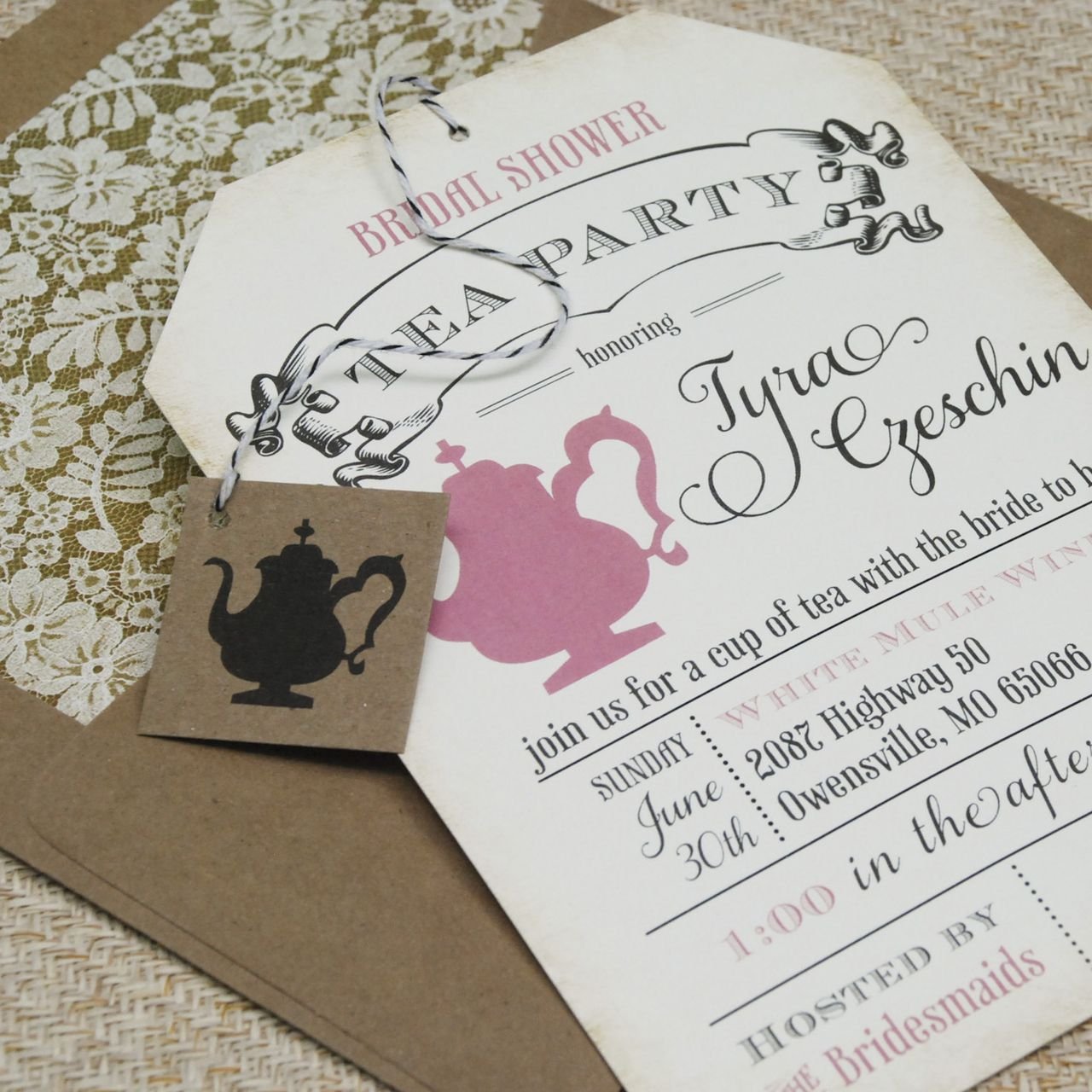 Bridal Shower Invitations   Bridal Shower Tea Party Invitations