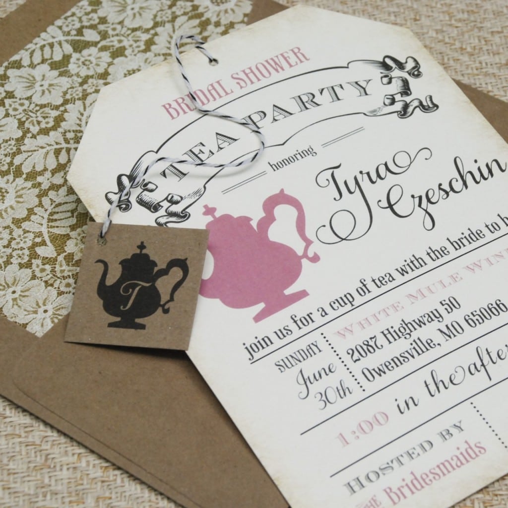 Bridal Shower Tea Party Invitations
