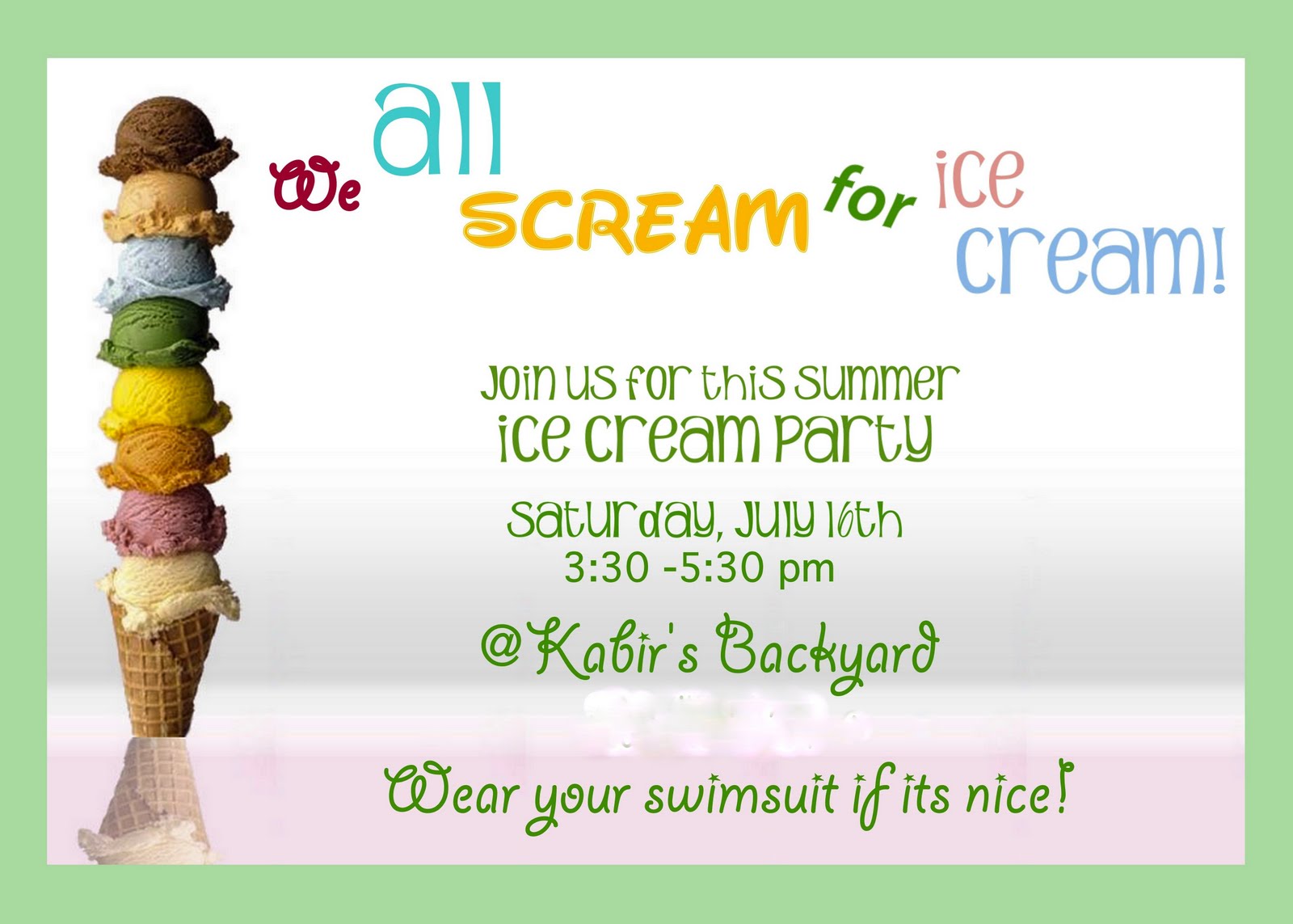 Cake And Ice Cream Party Invitation Wording Party Girl Dress Ice
