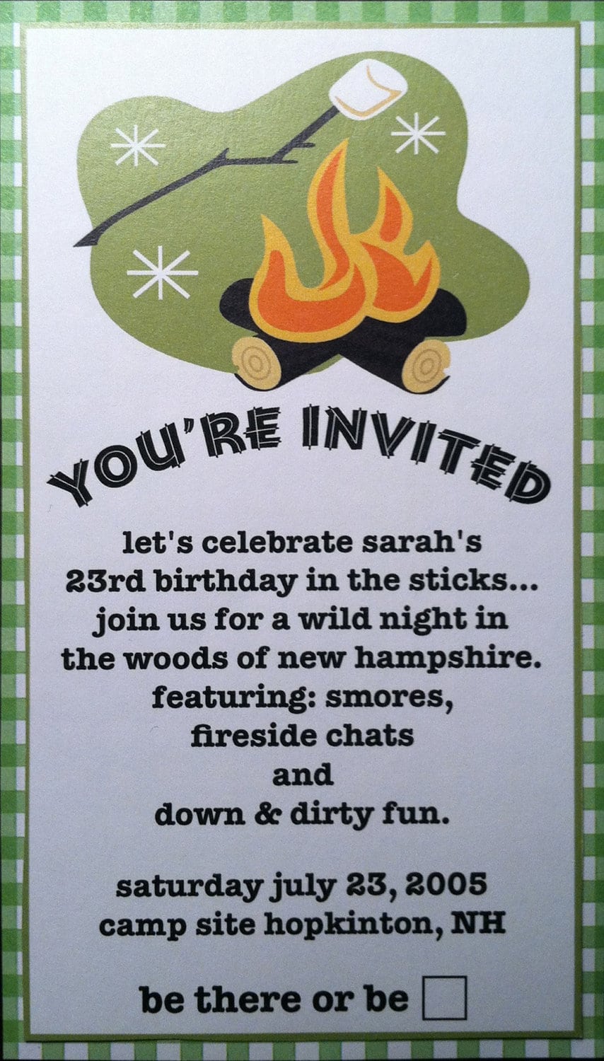 Camping   Outdoor Party Invitations By Purplechloe On Etsy
