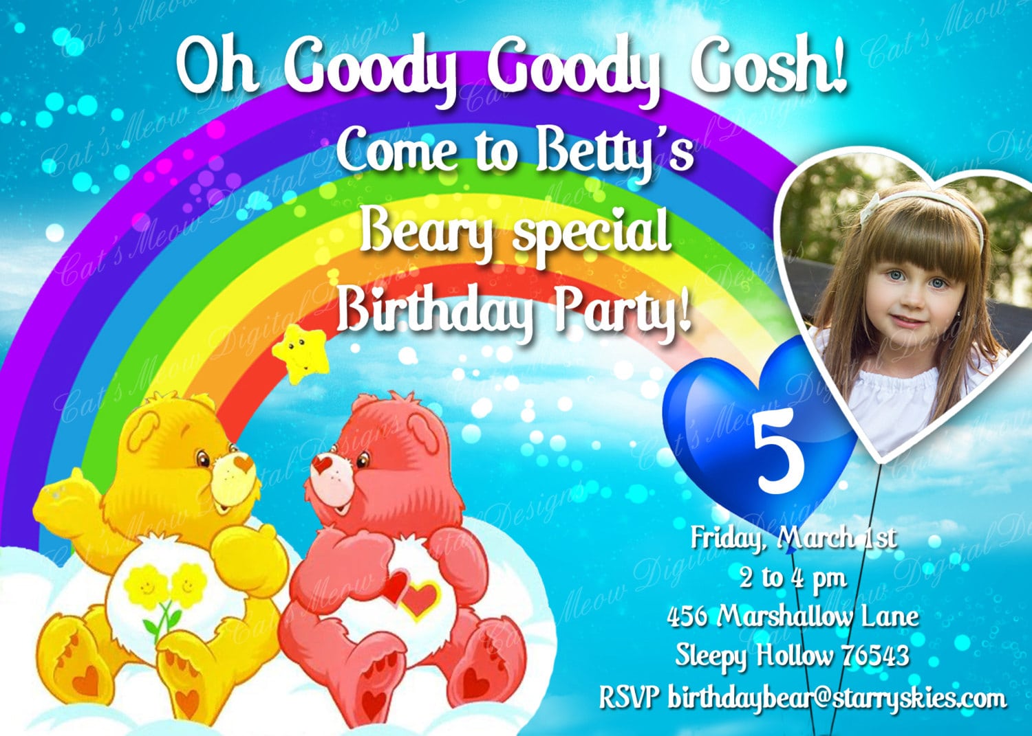 Care Bear Invitation