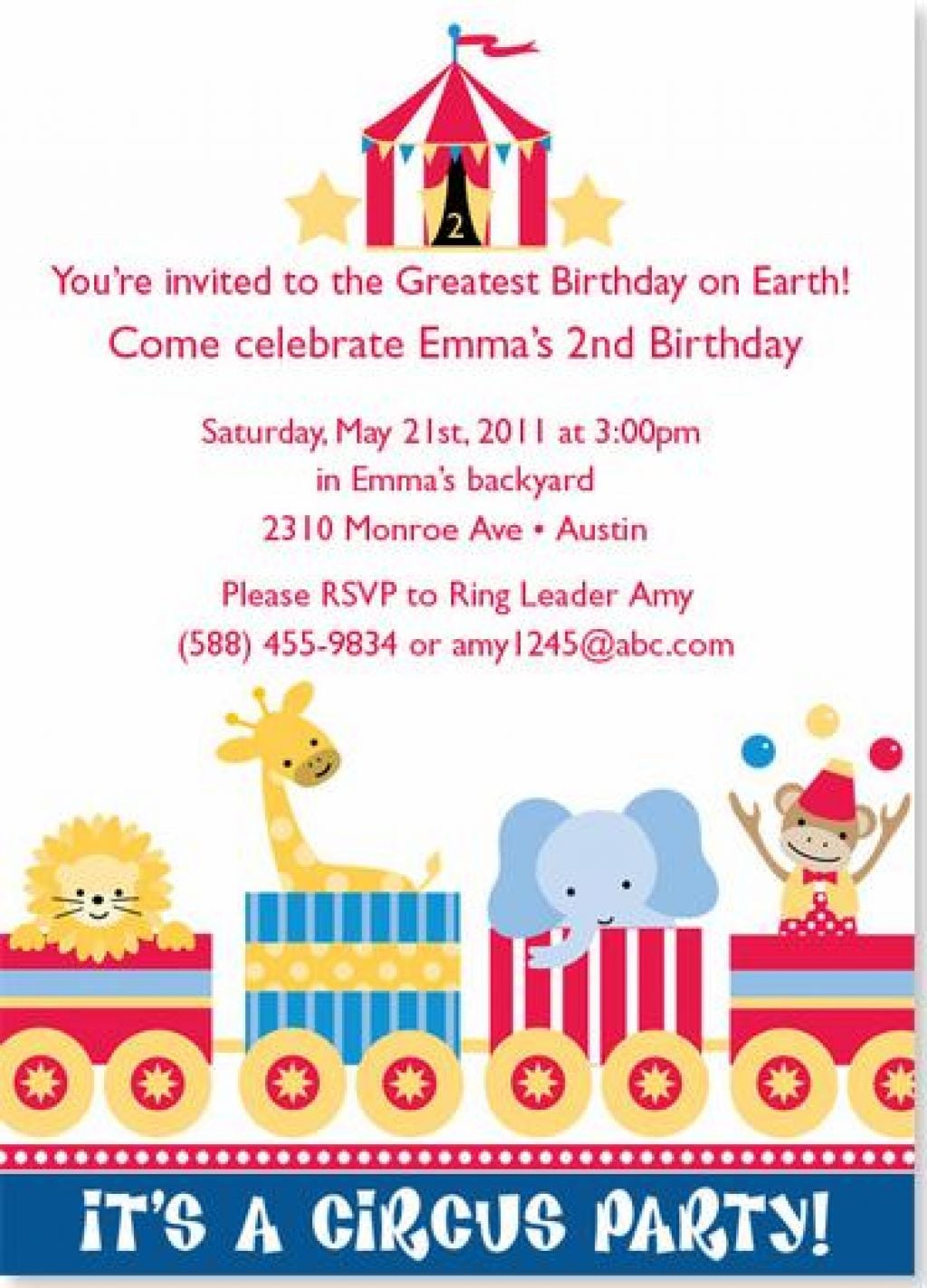 Carnival Birthday Party Invitation Wording Ideas