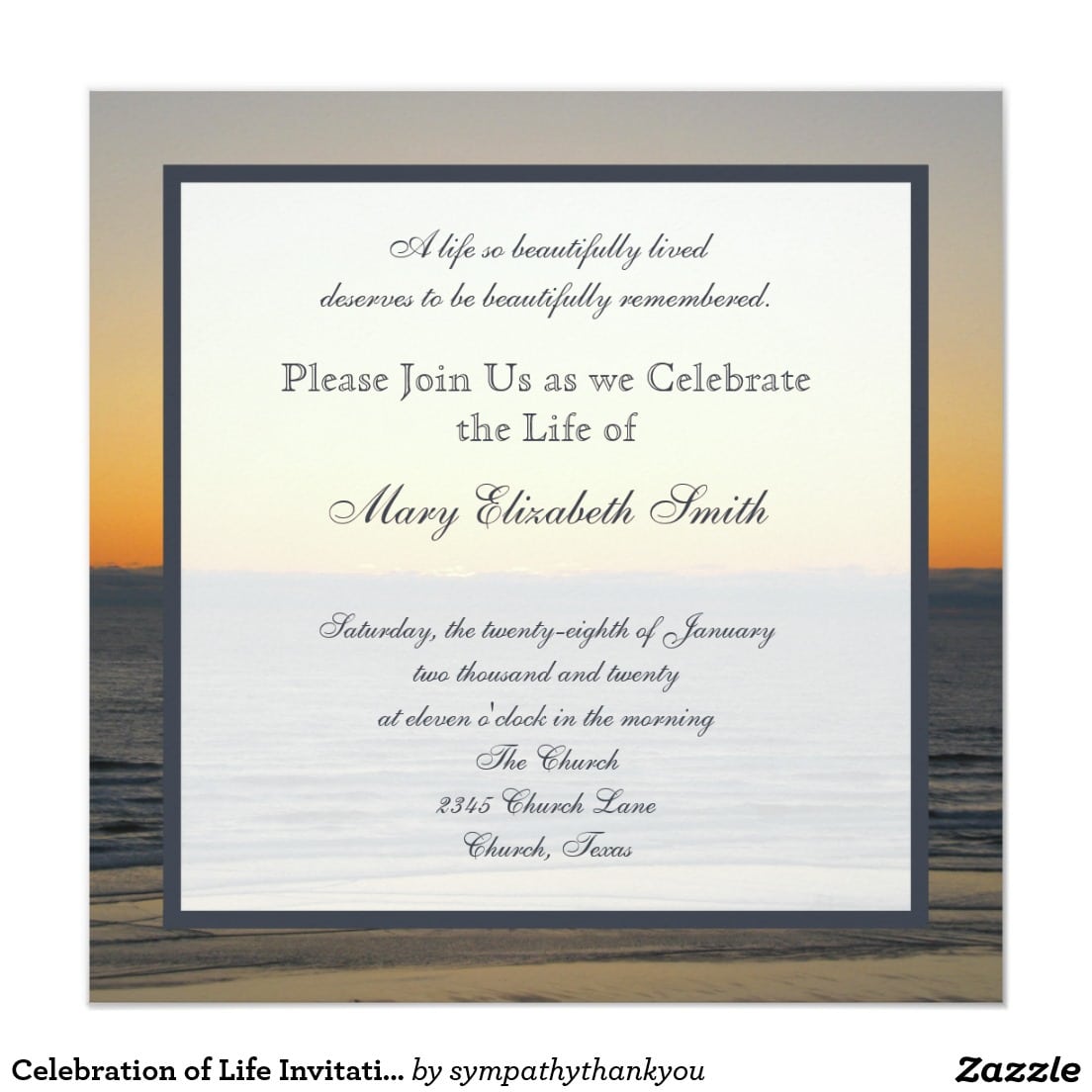 Celebration Of Life Invitation