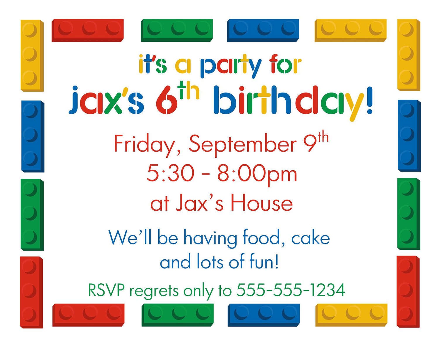 Children's Birthday Party Invitation Children's Birthday Party