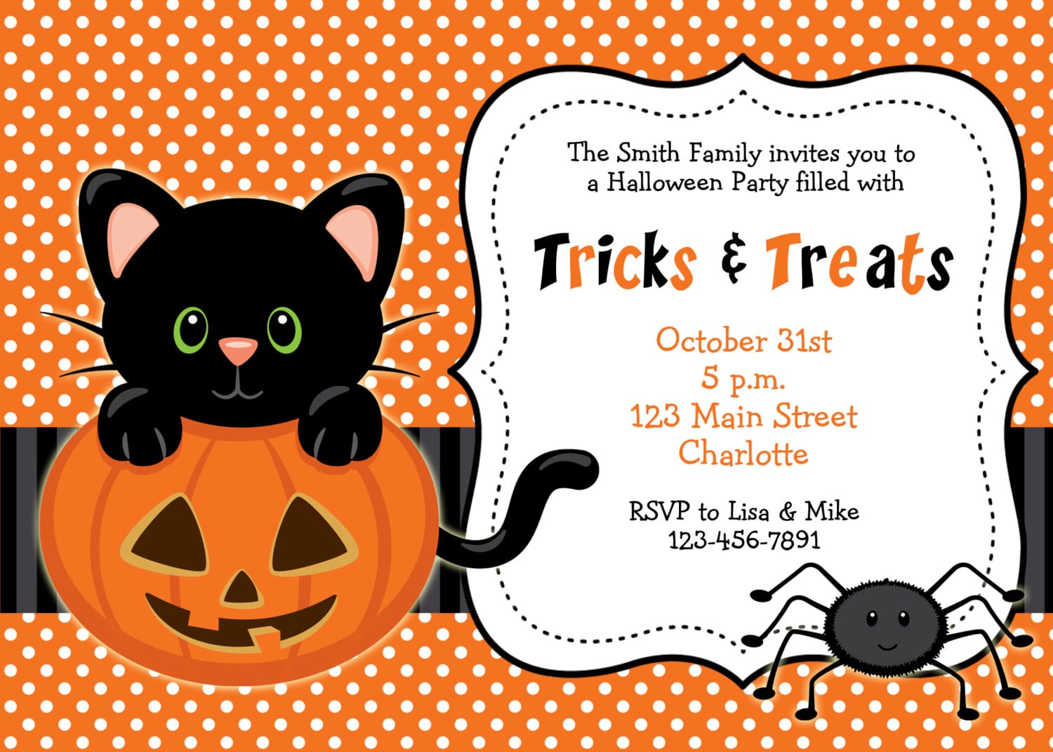Childrens Halloween Birthday Party Invitations