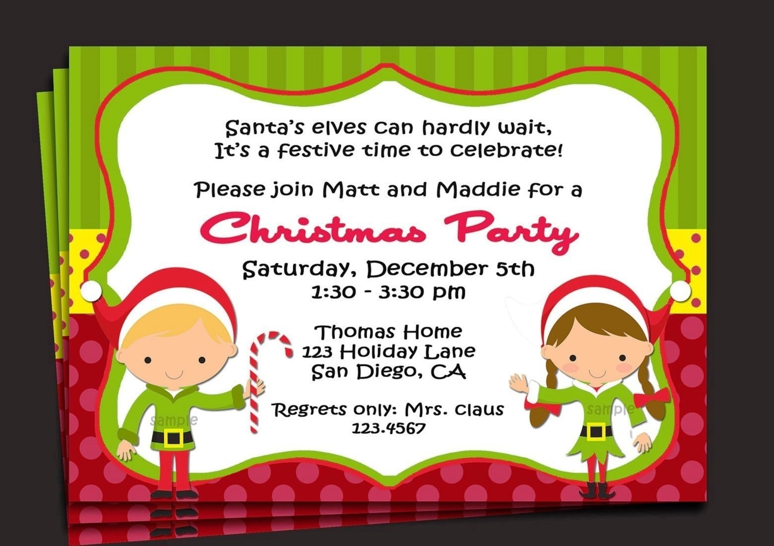 Christmas Dinner Invitation Template Free  Christmas Party