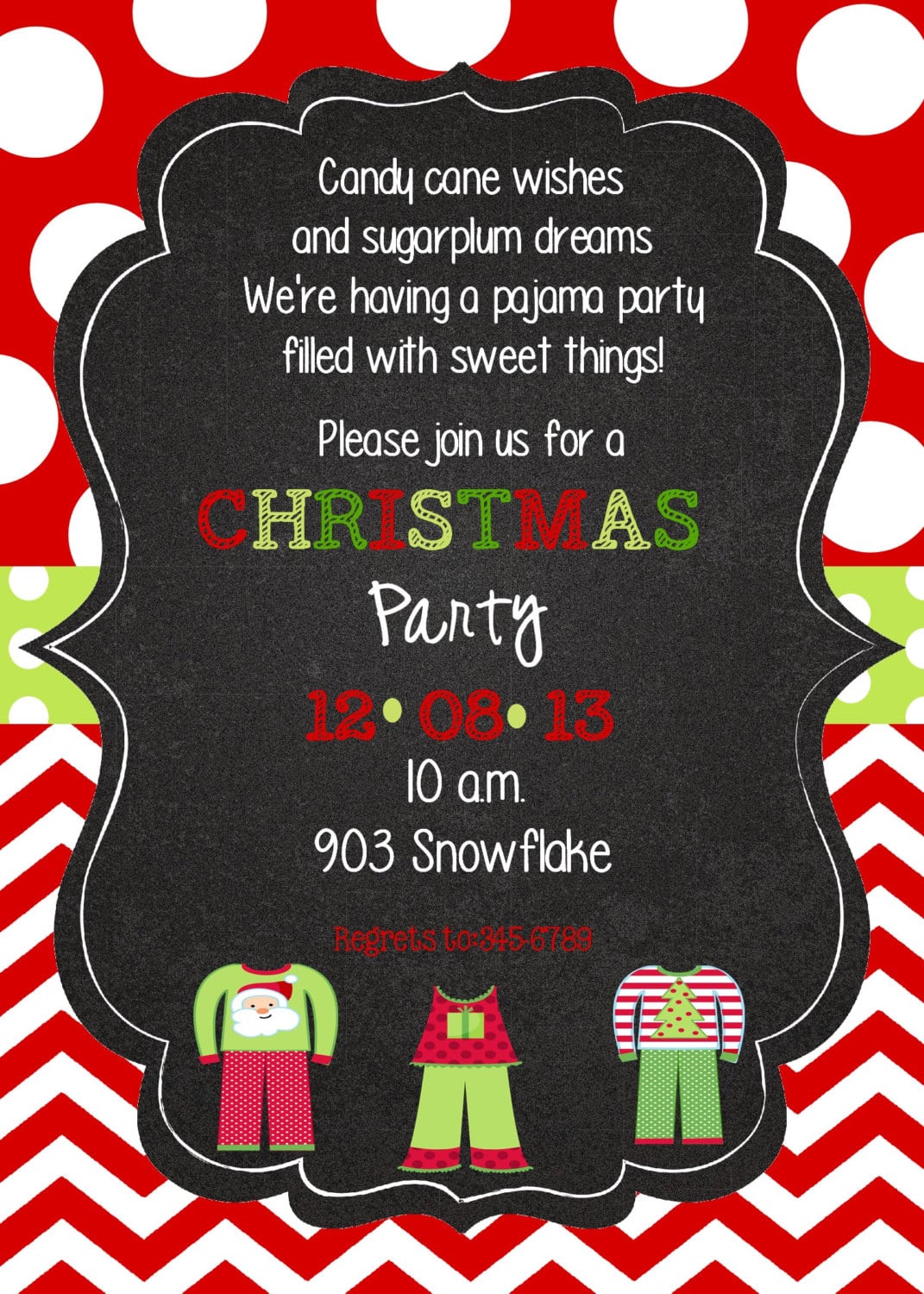 Christmas Pajama Party Invitation