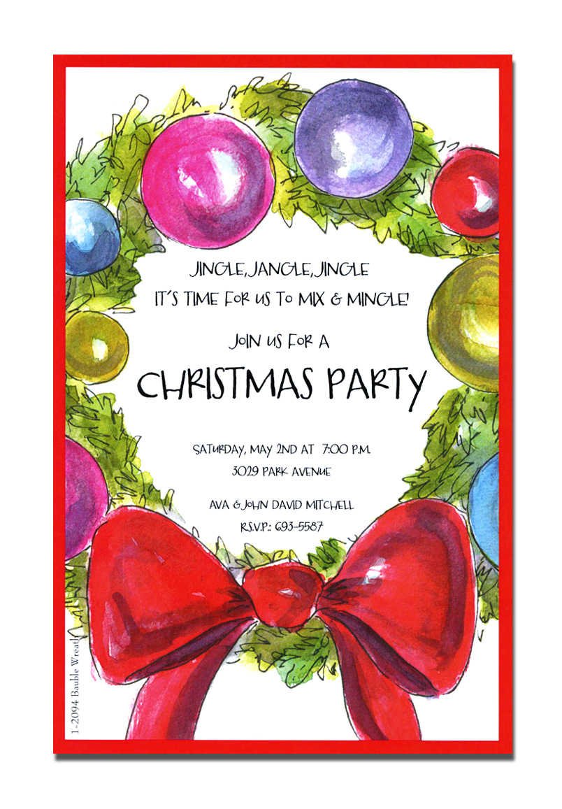 Christmas Party Invitation Wording For Work