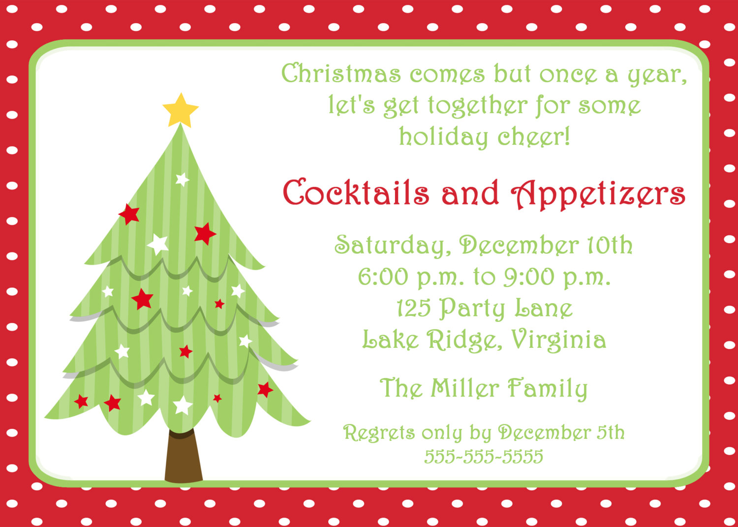Christmas Party Sample Invitations