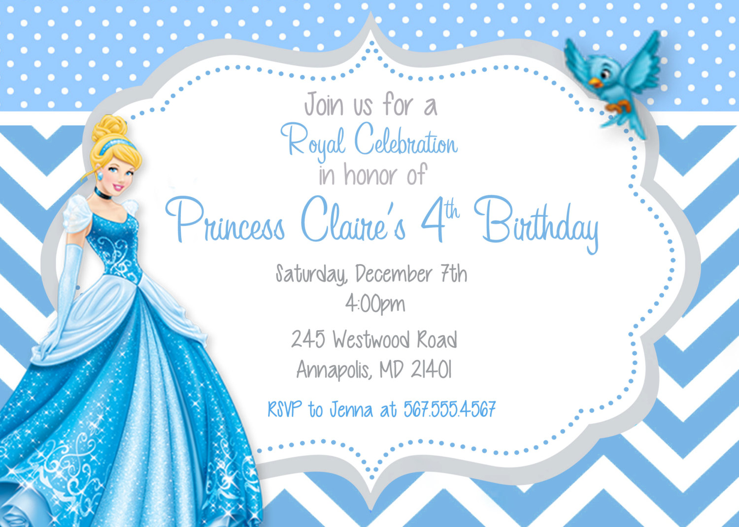Cinderella Birthday Party Invitations   Bgrj Info