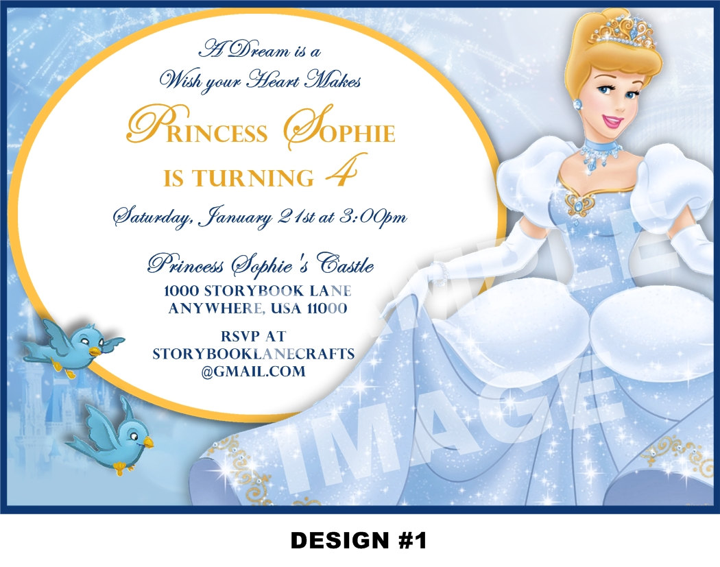 Cinderella Invitation Disney Princess Birthday Party