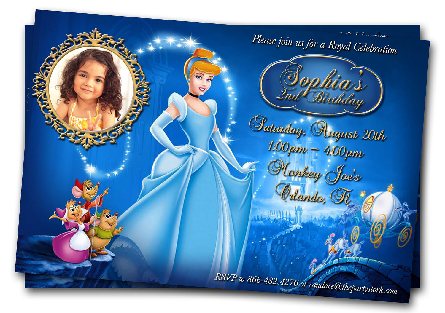 Cinderella Invitation Photo, Cinderella Birthday Invitation