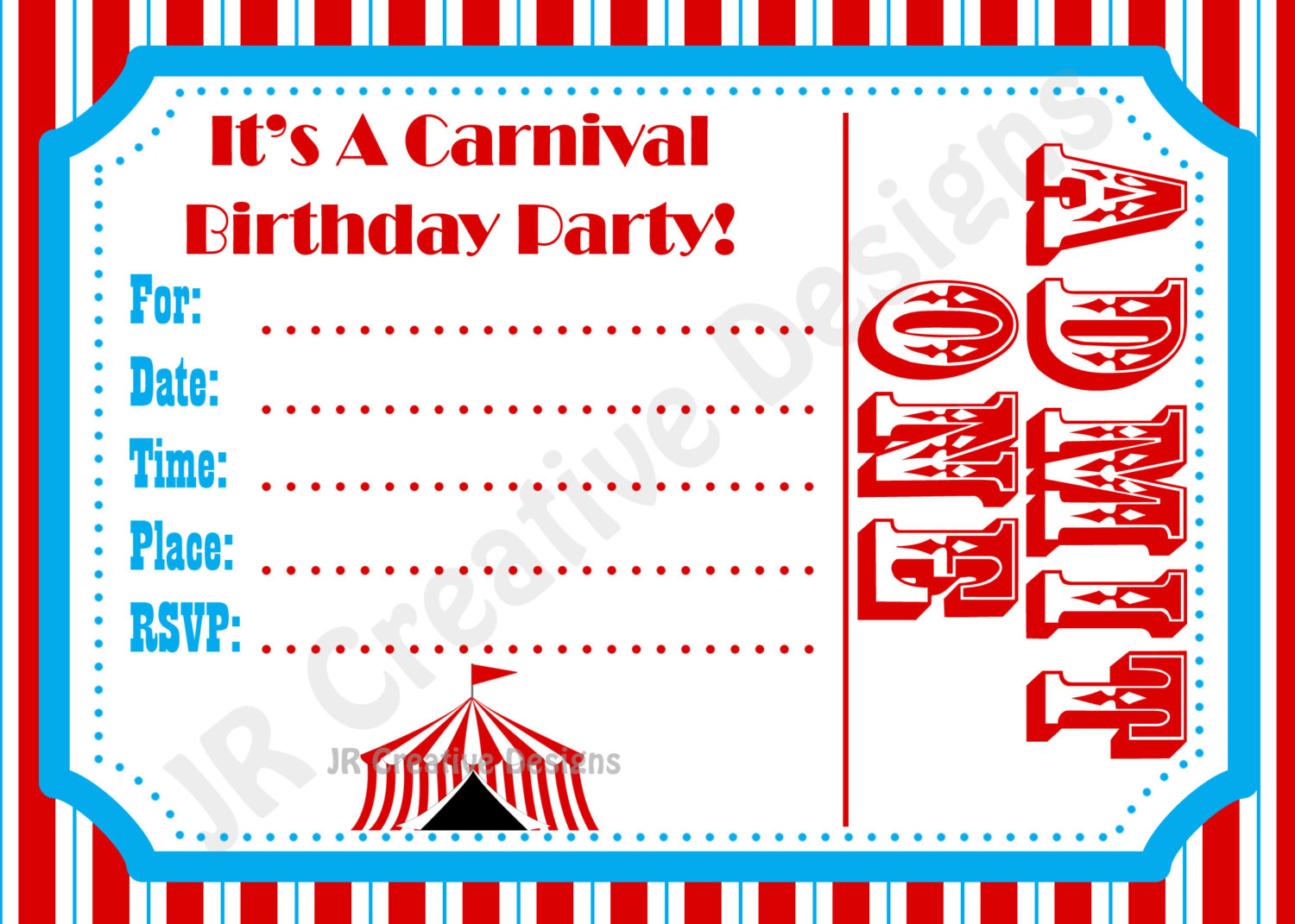 Circus Birthday Party Invitation