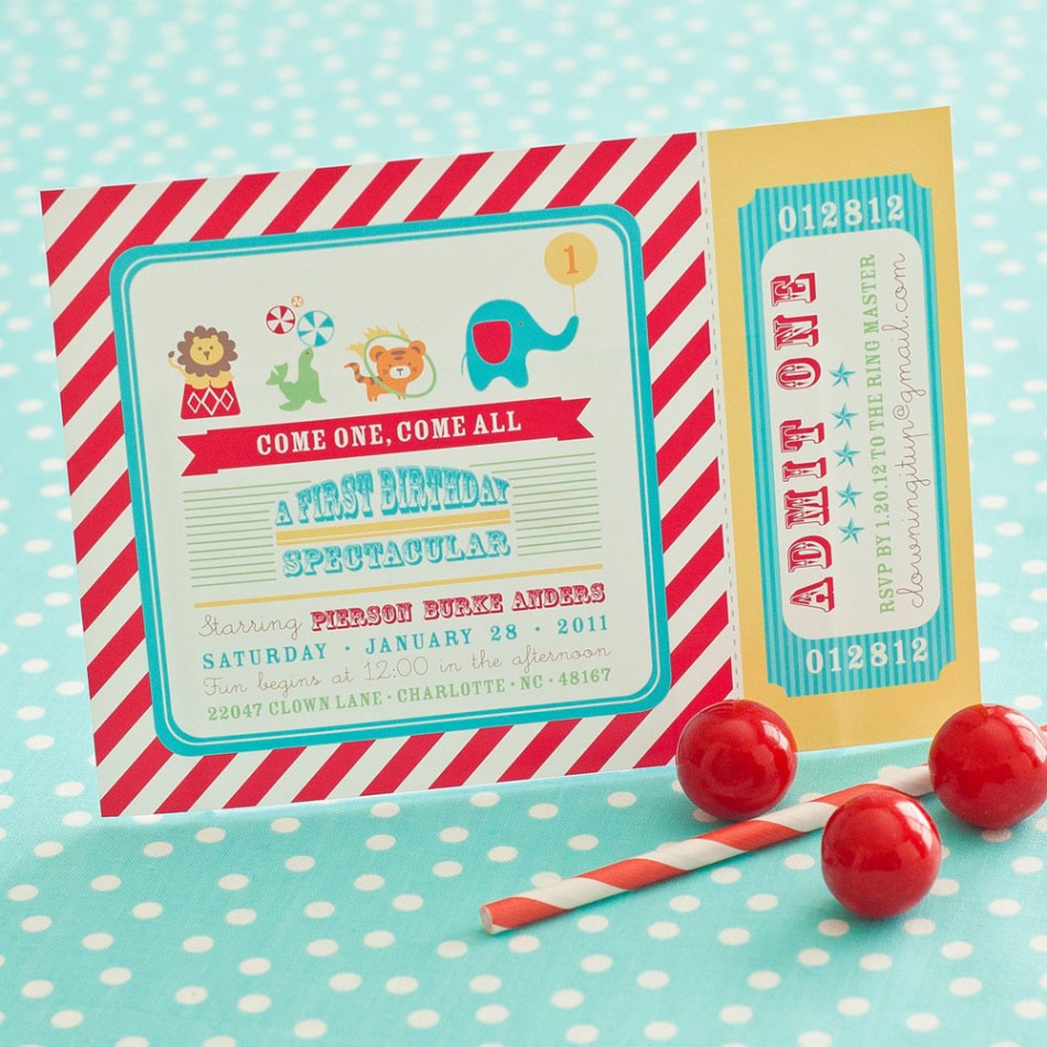 Circus Invitations Birthday Party