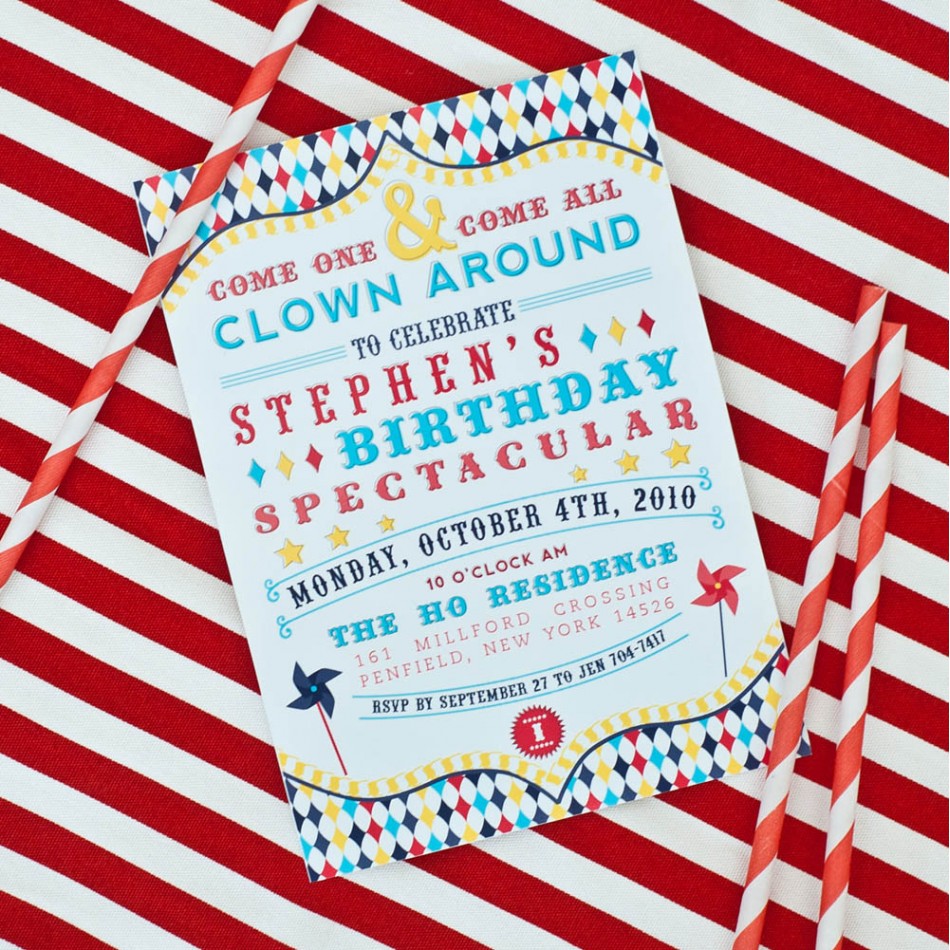 Clown Birthday Party Invitations