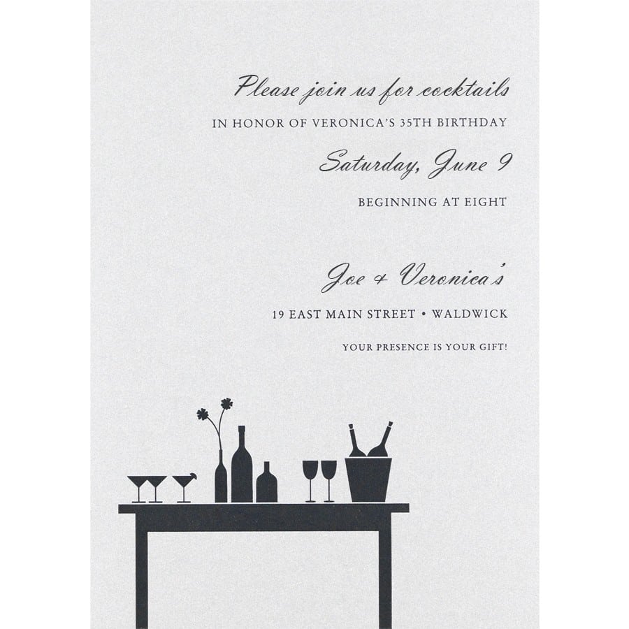 Cocktail Birthday Party Invitations