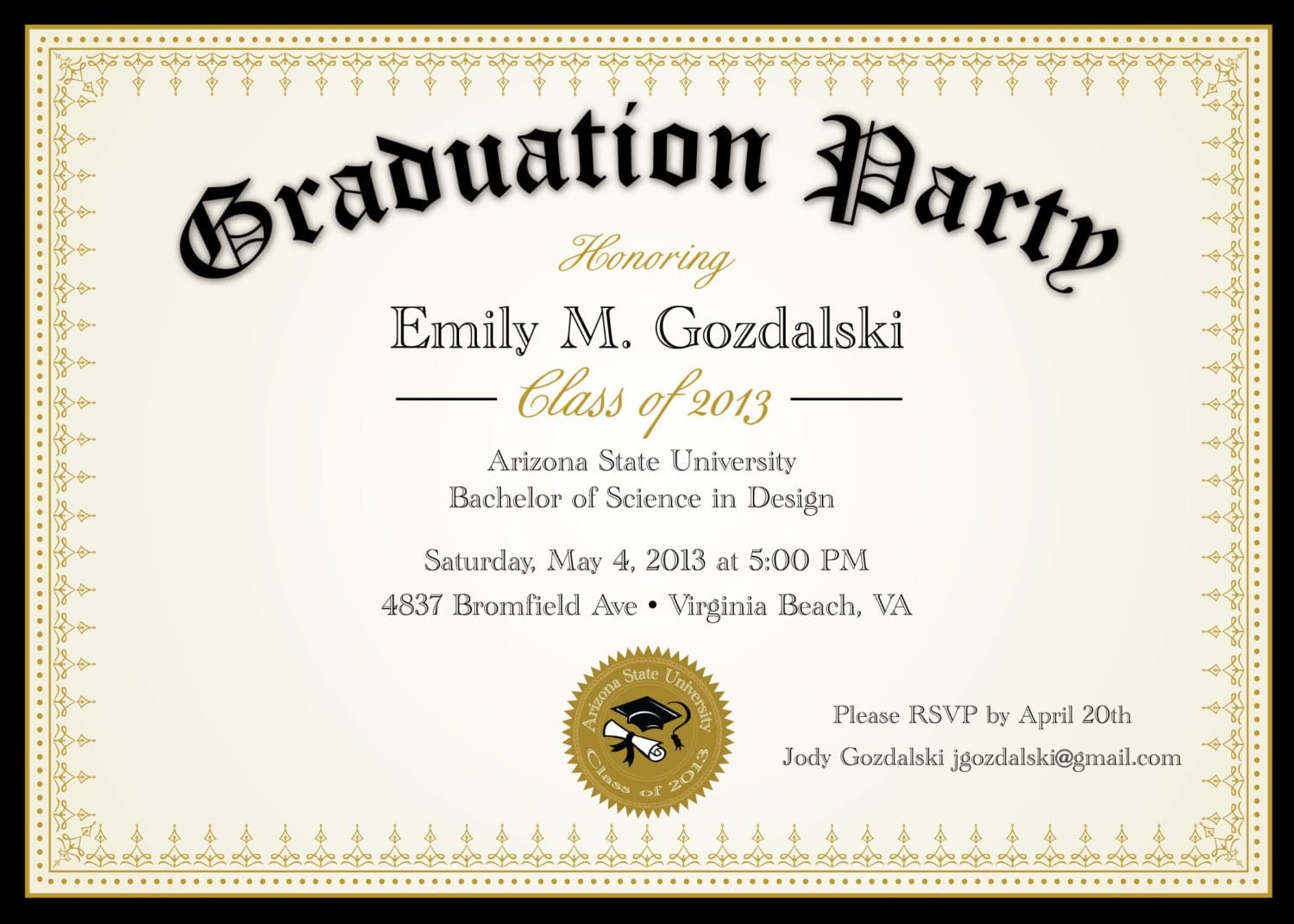 College Graduation Party Invitations