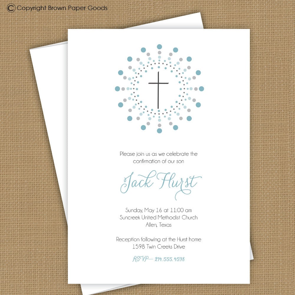 Confirmation Invitation  First Communion Invitation, Baptism