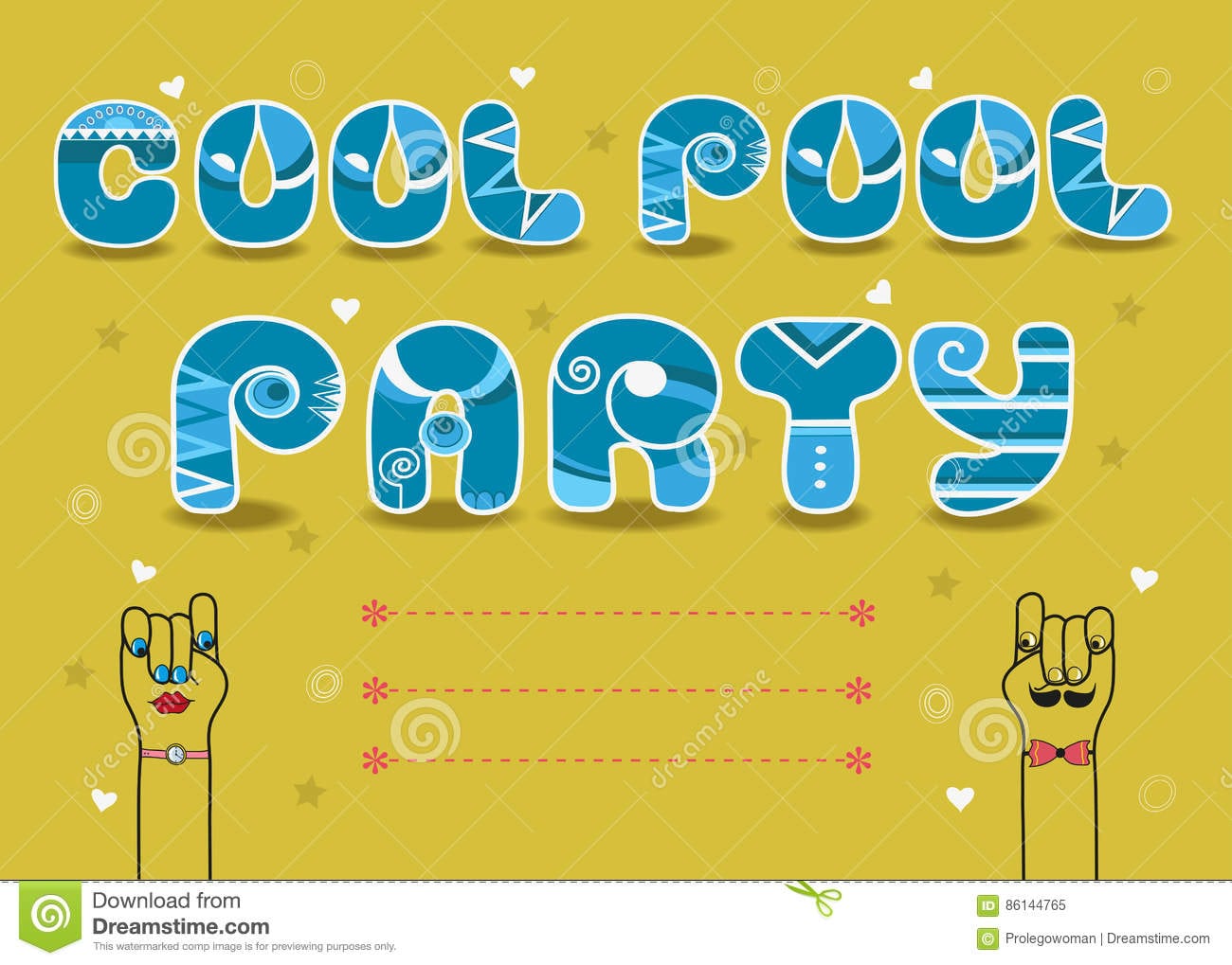 Cool Pool Party, Invitation Card Stock Illustration