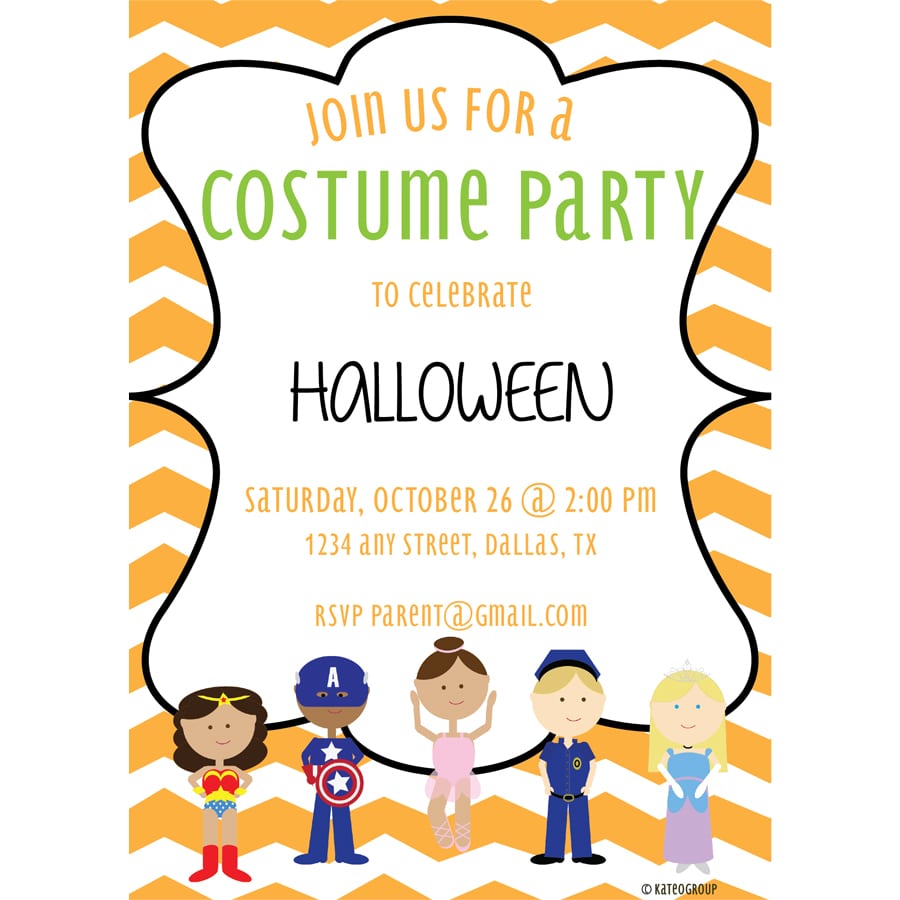 Costume Birthday Party Invitations Alluring Costume Birthday Party