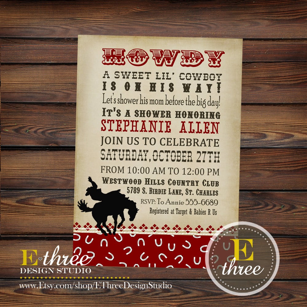 Cowboy Invitation Template    Wild West Cowboy Invitation Sassaby
